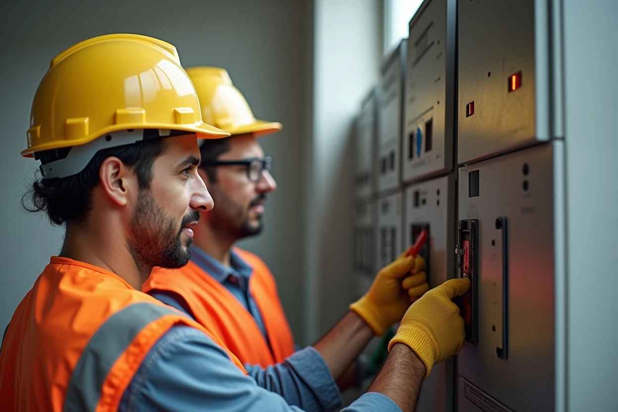 Componentes eléctricos y tablero de distribución sin personas